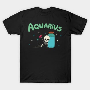 Skeleton Zodiac Signs (AQUARIUS) T-Shirt